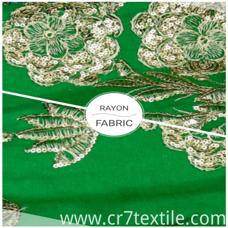 Rayon Embroidered Knit Fabric
